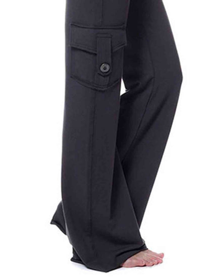 Mid Waist Pants with Pockets - Rochelle's House LLC