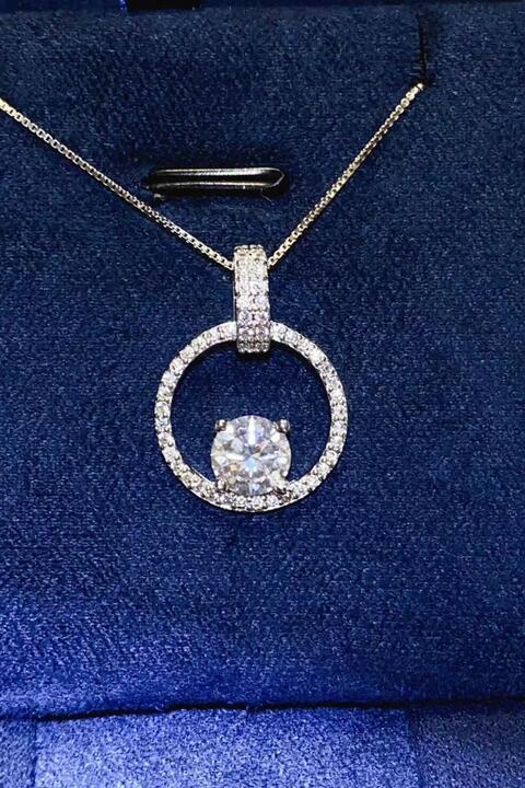 Moissanite 925 Diamond Circle S S Necklace - Rochelle's House LLC