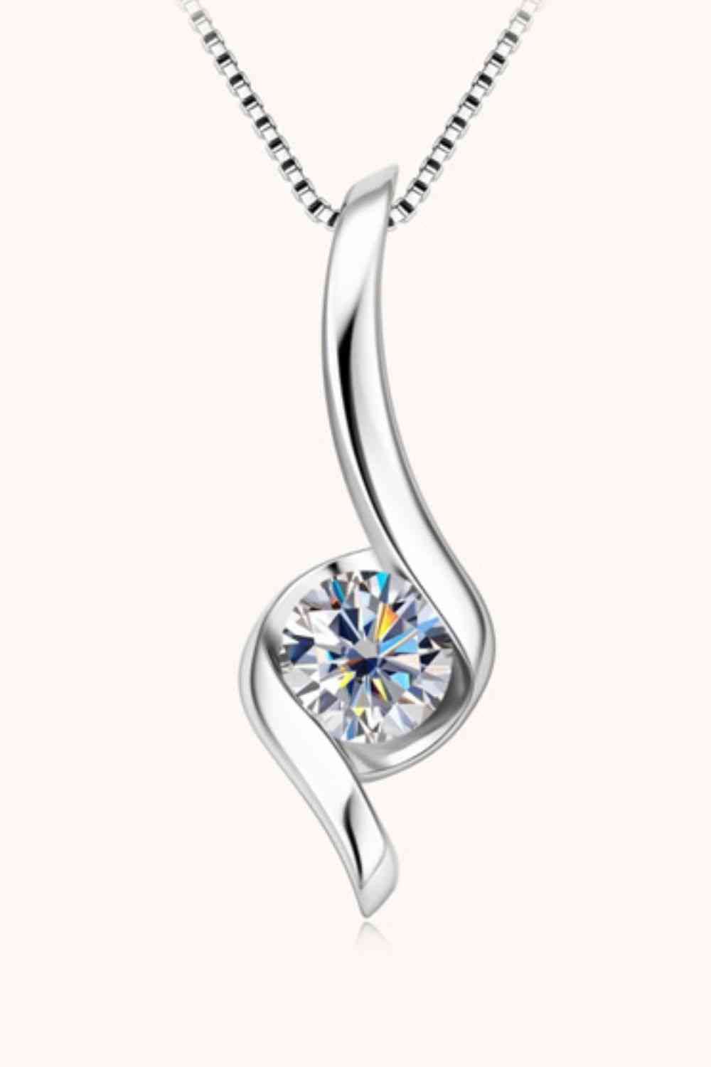 Moissanite 925 Tear Drop S S Necklace - Rochelle's House LLC