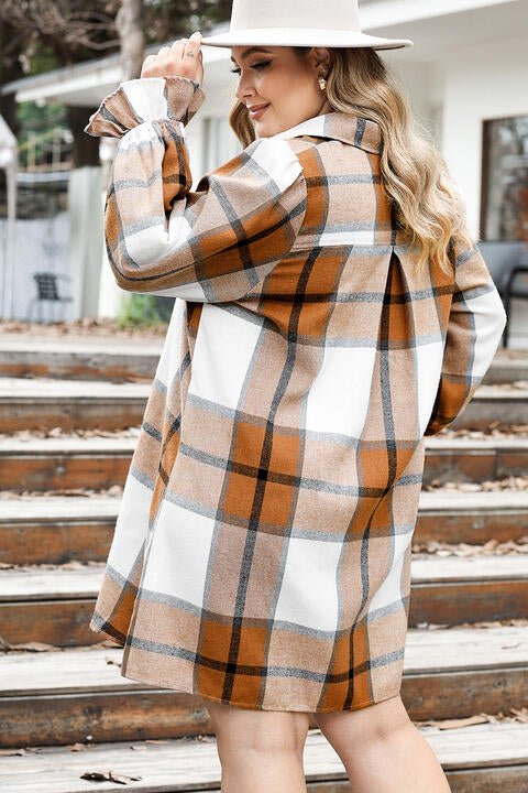 Ochre Plus Size Button Up Shirt Dress - Rochelle's House LLC