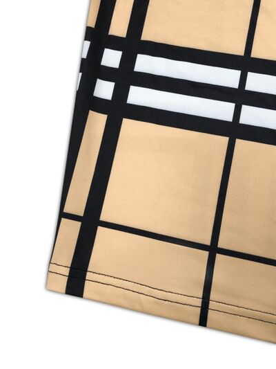 Plus Size Plaid V - Neck Long Sleeve Wrap Dress - Rochelle's House LLC