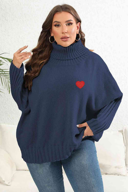 Plus Size Turtle Neck Long Sleeve Sweater - Rochelle's House LLC