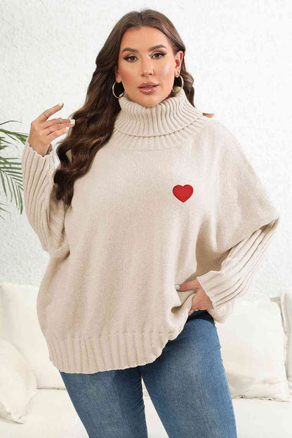 Plus Size Turtle Neck Long Sleeve Sweater - Rochelle's House LLC