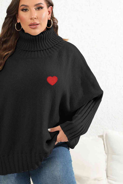 Plus Size Turtle Neck Long Sleeve Sweater - Rochelle's House LLC