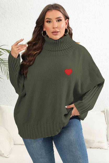 Plus Size Turtle Neck Long Sleeve Sweater - Rochelle's House LLC