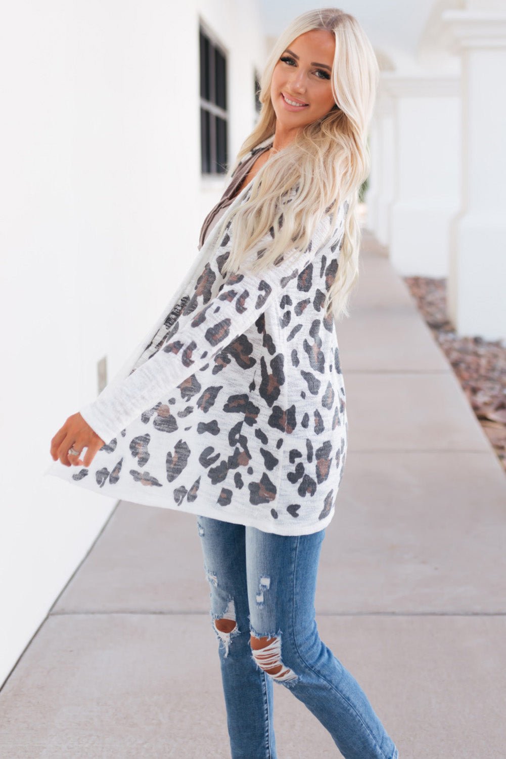 Printed Long Sleeve Cardigan - Rochelle's House LLC