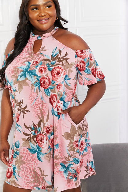 Sew In Love Full Size Fresh - Cut Flowers Cold - Shoulder Dress - Rochelle's House LLC