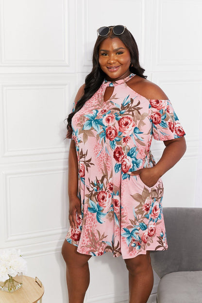 Sew In Love Full Size Fresh - Cut Flowers Cold - Shoulder Dress - Rochelle's House LLC