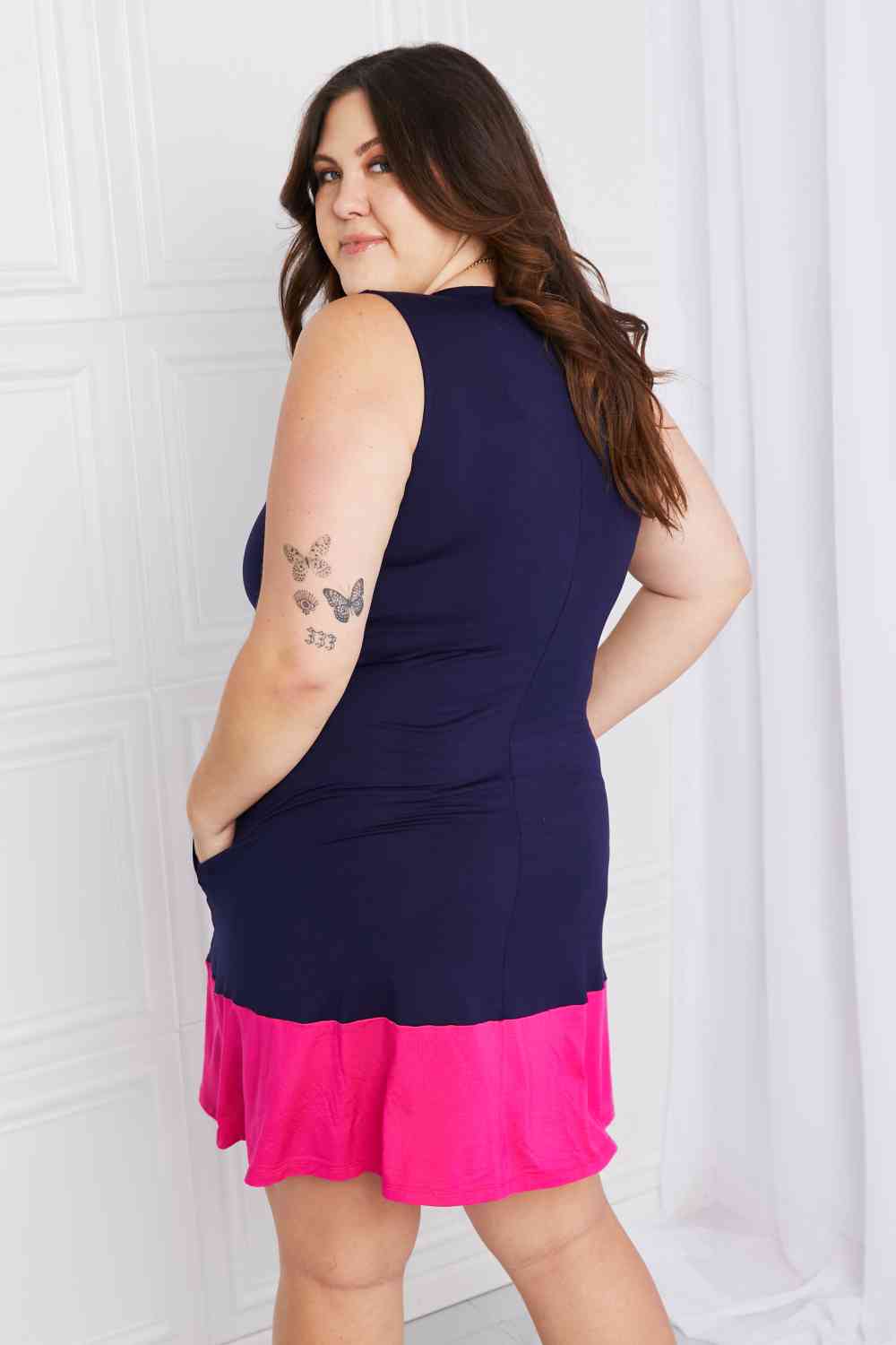 Yelete Two - Tone Sleeveless Mini Dress - Rochelle's House LLC
